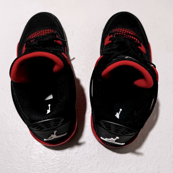 Nike - AIR JORDAN 4 RETRO (GS) - RED THUNDER (BLACK) - Y 5/W 6.5 - Picture 5 of 9